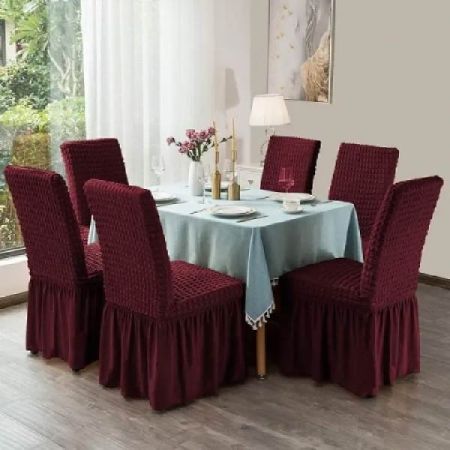 Maroon 6 pcs Chair Cover